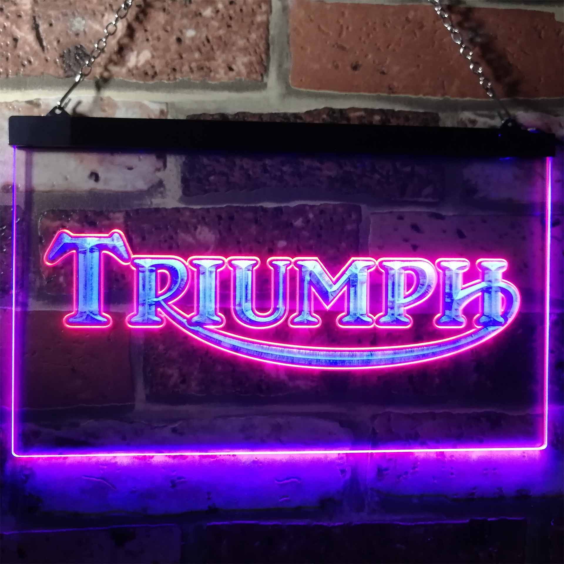 Triumph Old Logo Dual LED Neon Light Sign